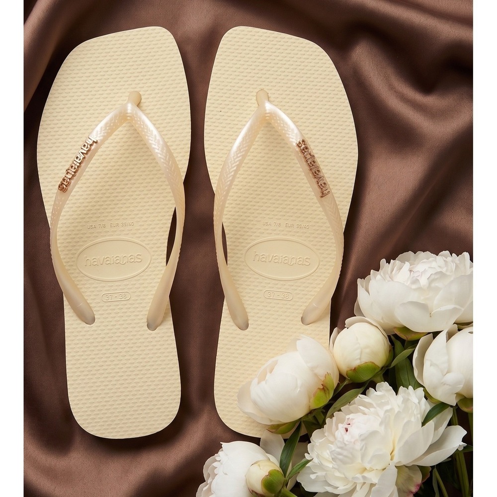 W's 9/10 | Havaianas Square Logo Metallic flip flops / sandals | SQRE0030